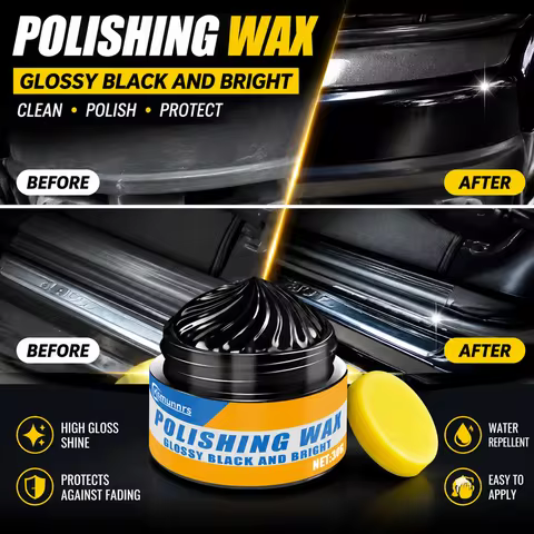 Car Interior Restoration Wax Plastic Trim Dashboard Tire Shine and Nano Crystal Coating for Black Ca