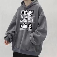 CPEIC 【M-8XL】Hoodie Oversized Cartoon Eye Print Pattern Japanese Fashion Trend Big Hood Hoodie Can W
