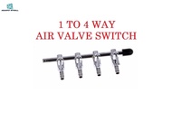AQP AQUARIUM STAINLESS STEEL 4MM 1 TO 4 AIR VALVE SWITCH SPLITTER CONTROL FOR FISH TANK OXIGEN PUMP