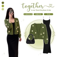 Outfits TrendyWanitas | Coffee Outfit | 3in1 | Wanita | Cardigan + Inner Dress - CM348N