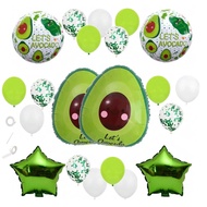 21pcs Avocado Balloon Set Decorations 24 Inch Avocado Foil Balloon Mexican Fiesta Birthday Party Dec