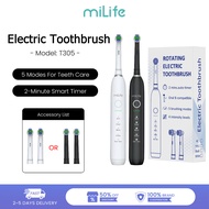 MiLife Electric Toothbrush 2-Minute Timer 5 Smart Modes 99.8% More Plaque Removal IPX7 Waterproof