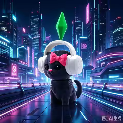 Cute Plumbob Dancing Cat Car Accessory The Sims Inspired Cat Figurine Ornament Creative Dashboard De