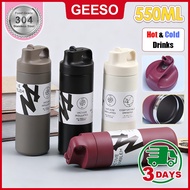GEESO Sport Tumbler Japanese Style Nozzle Thermos Vacuum Flask Mug 550ml Portable 304 Stainless Stee