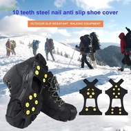 YANGGUA Ice Claw, Universal 10 Teeth Ice Gripper Spike,  Spike Anti-Slip Shoes Crampons For Shoes
