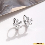 H50 Japanese Korean Popular Earrings S925 Silver Needle Beautiful Zircon Flower Pin Earrings Earring