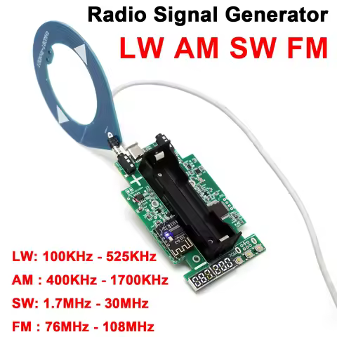 Digital LW AM SW FM Radio Signal Generator 4-Band Medium short wave FM transmitter Bluetooth Antenna