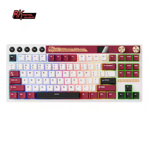 RK ROYAL KLUDGE M87 Gasket Wireless Mechanical Keyboard Hot-Swappable Bluetooth/2.4G/USB-C Gaming Ke