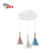 ✣✚✲DFS LED LIGHT 3 Pcs Heads Light Casing Pendant Hanging/ Ceiling/ Dining Light/ Wood Type Nordic Lighting