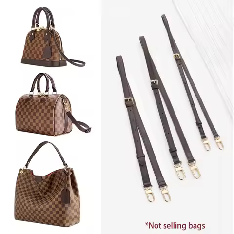 Dark Brown Replacement Leather Bag Straps for LV Speedy 20 25 30 Shoulder Straps Ajustable Crossbody