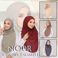 BShawl Slimfit NOOR | Shawl Curve |Bidang 45-48 | Material Heavy Chiffon Flowy | Opacity 7/10 Wanita