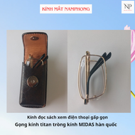 Kính lão thị kính viễn thị titanium gấp siêu gọn cao cấp có bao da đủ số từ +0.75 đến +4.00