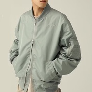 IELGY Jaket Baseball ลำลองทรงหลวมสำหรับผู้ชายแจ็คเก็ตนักบินปักย้อนยุคอินเทรนด์