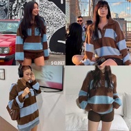 Jenny top เสื้อกันหนาว Oversize ลายริ้ว ผ้านุ่มใส่สบาย