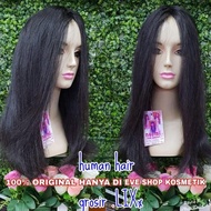 RAMBUT PALSU WIG RAMBUT ASLI MANUSIA WIG WANITA PANJANG LURUS ALAMI