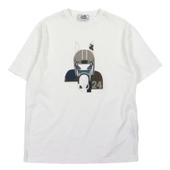 成色極佳：愛馬仕 (HERMES) 2023 秋冬系列 Quarter Bash 100% 純棉圓領短袖 T 卹，白色，XS 碼，義大利製造，男款