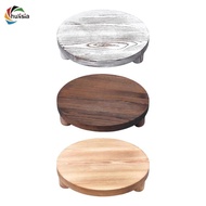 chulisia Wooden Pillar Tray, Wooden Pillar Stand, Round, Rustic Cake Diameter 25.4 Cm, Dessert Farmh