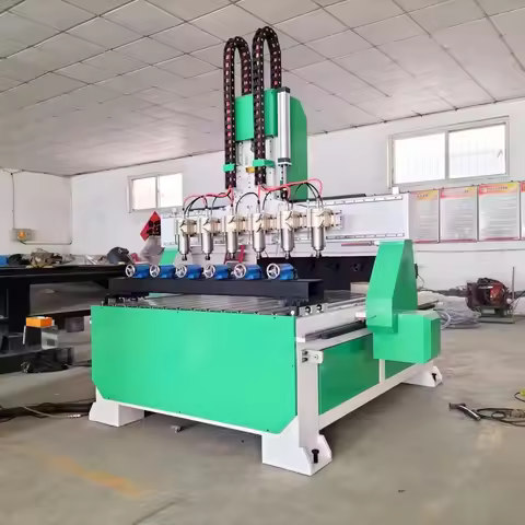 hot sale 8 heads 3D wood legs column cnc wood carving router machine with eight rotary for flat and 