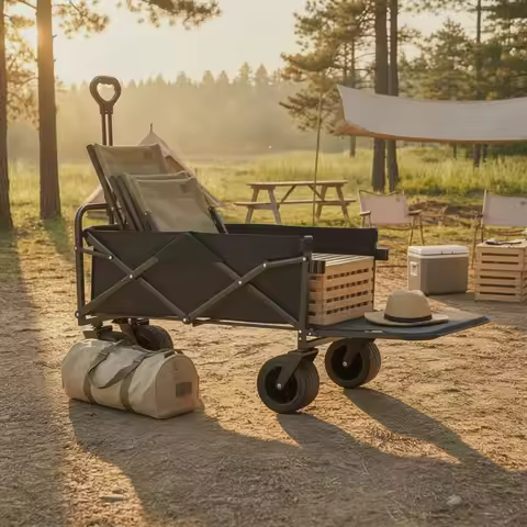Foldable Camping Wagon Steel Frame Heavy Duty Folding Wagon Foldable Wagon Wagon Reinforced Outdoor