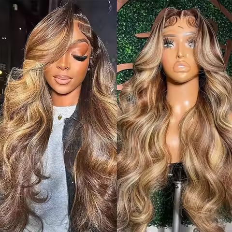 P4/27 Highlight Body Wave Wig 13x4 HD Lace Front Human Hair Wigs Glueless Wig Human Hair Ready To We