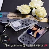 Ready Stock Pink Ink Jay Chou Cover Lyrics Keychain Schoolbag Pendant Accessories Star Support Fan Merchandise Customized Commemorative BVXZ