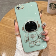 AnDyH 2022 New Design For OPPO A83 A57 A39 A37 Neo9 A59 F1S F7 Case Luxury 3D Stereo Stand Bracket Astronaut Fashion Cute Soft Case
