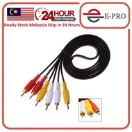 3 RCA to 3 RCA Gold-Plated AV Audio Video Cable Male to Male 1.5M/3M/5M/10M Audio Composite extensio