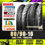 TAYAR 80/90-16 CORSA/VIVA/FKR/MICHELIN/ARC-V/DURO/GRT TUBELESS/TUBE-TYPE TYRE [TY8X16]