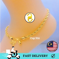 Spun Anklet Cop 916 Gold Anklet Korean Gold Leg Chain Korean Gold Leg Chain Bangkok Gold Leg Chain 916. Gold Leg Chain