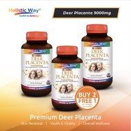 LOWEST ‼️$99.95 EA only‼️BUY 2 FREE 1 Holistic Way Deer Placenta 9000mg (60sx3) Beauty Supplement