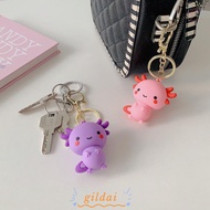GILDAI PVC Pendant, Lovely Axolotl Pink Blue Fish Charm Key Chain, Trendy for Pet Lovers Souvenirs A