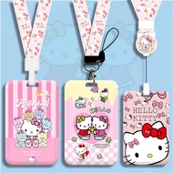Girl Heart KT Cat Halter Neck Bus Card Holder hollekitty easycard Holder Student Bus Card Badge Hold
