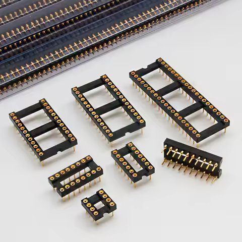 2PCS Gold Plated IC Sockets Block DIP8 DIP14 DIP16 DIP18 DIP20 DIP24 DIP28 DIP40 Pins Connector DIP 