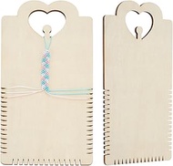 FINGERINSPIRE 2Pcs Plywood Wood Friendship Bracelet Making Kit, 24x12cm/9.5x4.7 Inch Antique White S