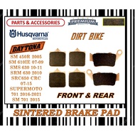HUSQVARNA SM 450R SM 610IE SMS 630 SRM 630 SM 701 SUPERMOTO 70 BRAKE PADS SET SINTERED LONG LIFE DAY