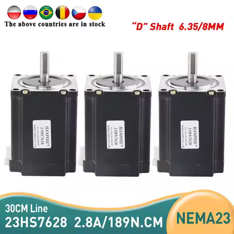 3pcs 23HS7628 4-lead Nema 23 Stepper Motor 57 motor 2.8A 189N.CM for ISO CNC Laser Grind Foam Plasma