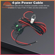 Rain❤ 4 Pin 12AWG DC Power Cord Cable with 30A  DC Power Cable for Yaesu Radio FT-450D FT-891 FT-991