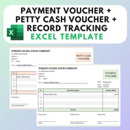 🔥INSTANT🔥 Payment Voucher + Petty Cash Voucher + Payment Record Tracker Excel Template Auto Record D