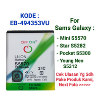 Baterai Samsung Galaxy Mini S5570 S5282 YOUNG NEO STAR Doublepower Battery