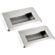 2Pack Hidden Recessed Pull Handle Stainless Steel Square Flush Concealed Furniture Handle for Door D