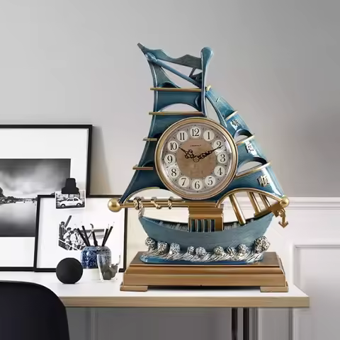Smooth Sailing Living Room Table Clock European Sailing Table Clock Fashion Home Decoration Clock Pa