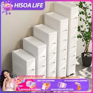 Hisoa Drawer Cabinet 15/25cm Wide Gap Storage Cabinet Slim Drawer White Cabinet With Wheels Bathroom