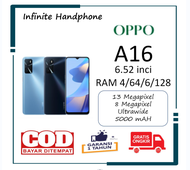 OPPO A16 RAM 4/64GB RAM 6/128GB-FULLSET GARANSI 1 THN