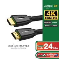 UGREEN สายHDMI to HDMI V2.0 รองรับ 4K/3D ที่ 60 Hz สายถัก สายยาว 0.5 - 10 เมตร รุ่น HD118