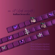1 SET ITALIAN CHARM PREMIUM BRACELET (DARK MAGENTA)
