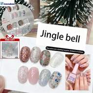 【free Gift】adhere Nail Gel Yanling Jingle Bells Series Edelweiss Christmas Holiday Manicure Green Gl