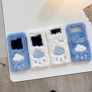 Shockproof Couple Anti-DROP Casing for Samsung Galaxy Z Flip 5 Z Flip 4 Z Flip 3 Plush Furry Z Flip5