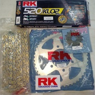 RK SPROCKET SET for KAWASAKI ER6/VERSYS 520/15-43T/45T/46T + RK GS520KLO2 (520 GOLD O-RING Chain)