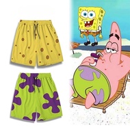 M-5XL Trendy Cartoon SpongeBob Patrick Star Unisex Summer Beach Shorts Loose Fit Casual Pants