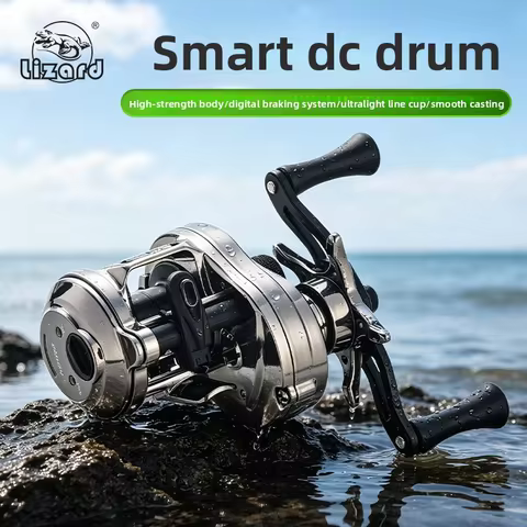 Lizard Fishing DEMON DC Gun‑Smoke Color Baitcasting Reel Electronic Brake Anti‑Backlash Lightweight 